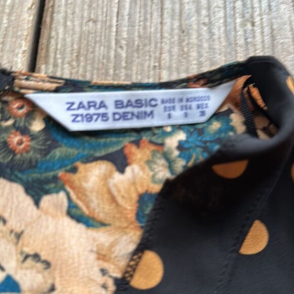 NWOT Zara Floral Polka Dot Wrap Mini Dress - Picture 7 of 11